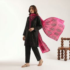Black- Embroidered 3 Piece