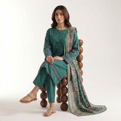 Teal Green - Embriodered 3 Piece