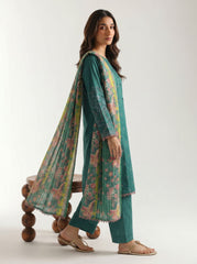 Teal Green - Embriodered 3 Piece