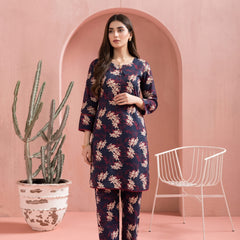 Navy Blue - Printed Co-Ord Set