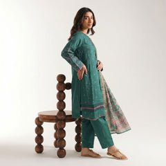 Teal Green - Embriodered 3 Piece