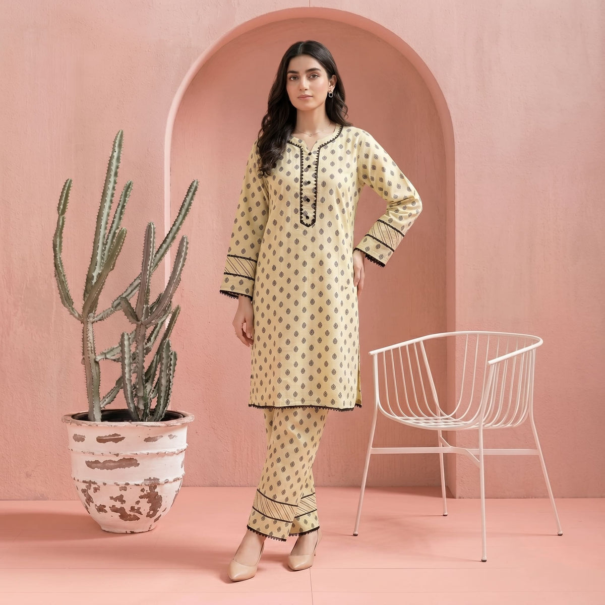 Beige - Printed Co-Ord Set