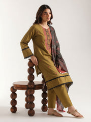 Brown - Embriodered 3 Piece